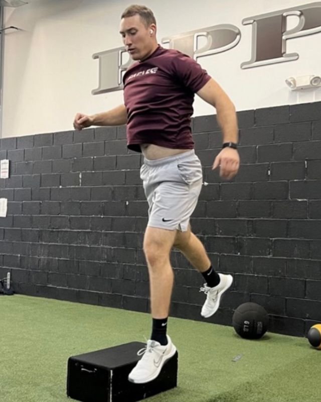 Mason Hamilton performing athletic strength and conditioning training